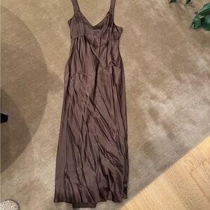 Reformation Brown Silk Dress